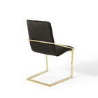 Modway Pitch Performance Velvet Dining Armchair - Gold/Black - 2 Pack-Non-Marking Foot Caps