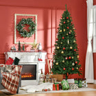 HOMCOM 7' Artificial Christmas Tree with 865 Branch Tips - Green-This artificial tree is almost indistinguishable from a real spruce tree 