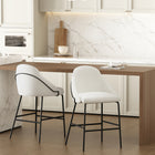 Manhattan Comfort Gracie 22" Modern Leatherette Upholstered Counter Stool - White and Black - 2 Pack-Frame and Legs Features Choice of Fully Welded Black Steel or Gold Stainless Steel