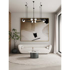 Manhattan Comfort Alondra 31.49" Modern Glam Coffee Table - Black-Beautiful Sintered Stone Table Top