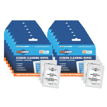 Emzone Screen Cleaning Wipes - 50 Wipes/Pack - 12 Pack | staples.ca