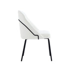 Manhattan Comfort Gracie 24.2" Modern Leatherette Upholstered Dining Chair - White and Black - Set of 2-Seat Height: 19.5 in