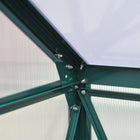 Outsunny Polycarbonate Greenhouse - 6' x 6' x 6.6' - Green- A sliding door makes access to plants easy and allows you to walk in with equipment
 