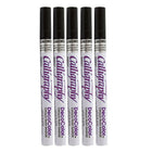 Marvy Uchida Fine-Point Calligraphy Opaque Paint Marker - Black - 5 Pack-Opaque paint marker features a fine calligraphy tip for creating detailed designs