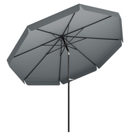 Outsunny Patio Umbrella with Tilt and Crank for Deck - 8.5' - Dark Grey-Canopy can be tilted on both sides for protection from the sun