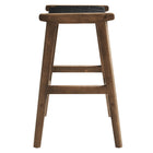 Modway Saoirse Faux Leather Wood Counter Stool - Walnut Black - Set of 2-7