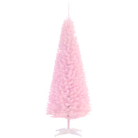 HOMCOM 5' Pencil Artificial Christmas Tree with Realistic Branches - Pink-Artificial Christmas tree has a slim pencil style 