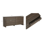 Manhattan Comfort Linda Modern 2-Piece Dresser and Nightstand Set - Walnut Brown-Minimalist low-profile design with smooth, rounded drawer fronts for a soft modern aesthetic