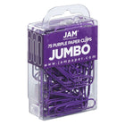 JAM Paper Colourful Jumbo Paper Clips - 2"- Purple - 75 Pack-Size: 2 inches (Large/Jumbo) | Keep your stacks of paper organized with coloured paper clips