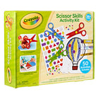 Crayola Scissor Skills Activity Kit - Set of 88-Specifically designed for little hands: The Safety Scissors feature rounded tips and plastic blades to safely cut paper only. In addition, the activity pad will give toddlers cutting exercises to help them gain the confidence they need to use scissors