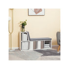 HOMCOM Bookshelf with Reading Nook - Grey-Trapezoidal Compartment Inner Size: 7.2"/18.4 cm (upper length), 9.7"/24.6 cm (lower length), 11.8"/30 cm (depth), 10.9"/27.8 cm (height)