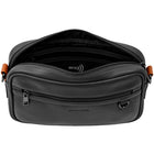 CHAMPS Onyx Collection Leather Camera Bag - Black-Inner RFID zipper pocket