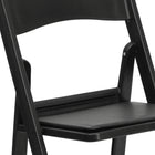Flash Furniture HERCULES Black Resin Folding Chair with Black Vinyl Padded Seat - 4 Pack-Black Vinyl Padded Upholstered Seat