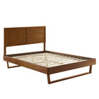 Modway Marlee Wood Queen Platform Bed with Angular Frame - Walnut-Queen Platform Bed Frame