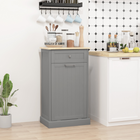 HOMCOM 10 Gallon Tilt Out Trash Sideboard Buffet Cabinet with Hidden Bin & Drawer - Grey-A top drawer for other small kitchen essentials