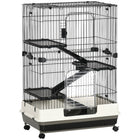 PawHut 45" H 4-Level Small Pet Cage with Slide-out Tray - Black-Ideal for small pet of large size such as rabbits, pet mink, chinchillas, etc 