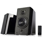 Edifier R2000DB Multifunctional Active Bluetooth Bookshelf Speakers - Black-Bass, treble, and volume dials are located on the active speaker with ability to make micro adjustments of treble and bass from -6 dB to +6 dB