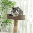 PawHut Scratching Post Climbing Cat Tree - Brown-Material: Particle board, sofa fabric, sisal rope 