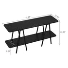Manhattan Comfort Celine 47.24" Modern Console Table - Black-Includes 2 Long Open Shelves