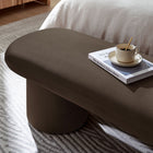 Modway Orla Performance Velvet Bench - Chocolate Brown-Non-Marking Floor Glides