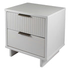 Manhattan Comfort Granville 18.11" Modern 2-Drawer Nightstand - White-Perfect for Bedside Storage, Lamps or Display Items