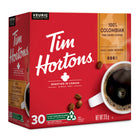 Tim Hortons 100% Colombian Dark Medium Roast Coffee K-Cup Pods - 30 Pack-Designed for use with Keurig K-Cup brewing systems