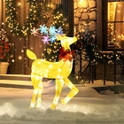 Outsunny Light Up Reindeer Christmas Decoration with 61 LED Lights - White-Warm white and RGB flashing LED lights make the deer more attractive and appealing 