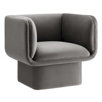 Modway Tate Performance Velvet Accent Chair - Storm Grey-Stain-Resistant Performance Velvet