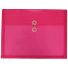 JAM Paper Plastic Envelopes with Button and String Tie Closure, Letter Booklet, 9.75 x 13, Fuchsia Pink Poly, 12 Pack (218B1FU)-Material: plastic