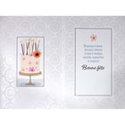 Rosedale Gold French Birthday Greeting Cards & Envelopes - 5-1/2" x 8" - Cake - 6 Pack-Printed on premium uncoated paper