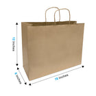 Reliabag Paper Bags - Twist Handles - 16" W x 6" D x 12" H - Kraft - 100 Pack-Re-enforced Twisted Twine Handles