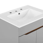 Modway Harvest 24.5" Bathroom Vanity - Grey/White-Adjustable Storage Shelf