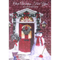 Mill Brook Studio Christmas Greeting Cards/Envelopes - 5-3/8" x 7-3/4" - Our Wishes: Red Brick House - 18 Pack-Card shop quality greeting cards