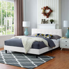 Modway Linnea Full Bed - White-Slatted Poplar Wood Support System