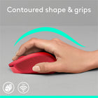 Logitech M280 Wireless Mouse - 3 Buttons - Red-Long Battery Life: Go longer between battery changes with the energy-efficient 18-month battery life(1), so you can focus on the work that really matters; 1 x AA battery included
