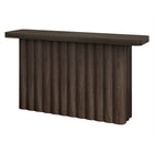 Hudson&Canal Olie 55" Wide Rectangular Fluted Console Table - Brown Oak-Tabletop features a weight capacity of 60 lb