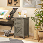 HOMCOM 3-Drawer Letter/A4 Filing Cabinet - Grey Wash-Quality particleboard frame supports up to 77 lb (35 kg)