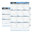 Day-Timer 2027 Flexible Erasable Vertical/Horizontal Wall Planner - 23-7/8" H x 36" W - Blue - Bilingual-Page size: 23-7/8" H x 36" W