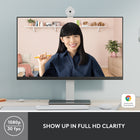 Logitech Brio 300 Full HD Webcam with Privacy Shutter & Noise Reduction Mic - White-Auto Light Correction: RightLight 2 technology automatically compensates for poor video lighting conditions so you can be seen clearly