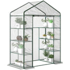 Outsunny 3-Tier Mini Greenhouse with 4 Shelves - Roll-Up Door - Weatherized Cover - Green- A great solution to extend your growing season and shield plants from extreme outdoor temperatures
 