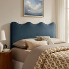 Modway Athena Stain-Resistant Performance Velvet Queen Size Headboard - Cadet Blue-Dense Foam Padding