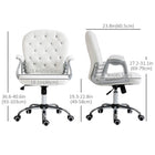 Vinsetto 360-Degree Swivel Computer Desk Chair - White-360 degree swivel seat for easy mobility and optimal task engagement