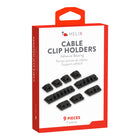 Helix Cable Clip Holders - Black - 9 Pack-9 Pieces