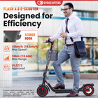 Gyrocopters Flash 6.0 Electric Scooter for Adults & Teens - Speed 30 kmph - Range 30 km - 350 W-Black-Powered by a 350W brushless motor (500W peak), the Flash 6.0 delivers responsive acceleration across diverse urban terrains. Ride with total peace of mind