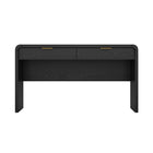 Manhattan Comfort Grace 54" Modern 2-Drawer Office Desk - Black & Gold-Clean-lined office desk with a smooth manufactured wood finish for a warm, modern look