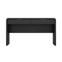 Manhattan Comfort Grace 54" Modern 2-Drawer Office Desk - Black & Gold-Clean-lined office desk with a smooth manufactured wood finish for a warm, modern look