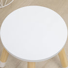 Qaba Kids Vanity Set with Mirror & Stool - White-Colours: White, Natural
