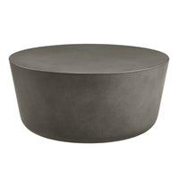 Modway Brion Round Indoor/Outdoor Patio Concrete Coffee Table - Grey-Concrete Construction
