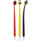 Merangue Bee Silicone Bendy Pen-Novelty pens with insect-themed toppers