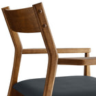 Modway Solara Vegan Leather Wood Dining Armchairs - Walnut/Black - 2 Pack-10